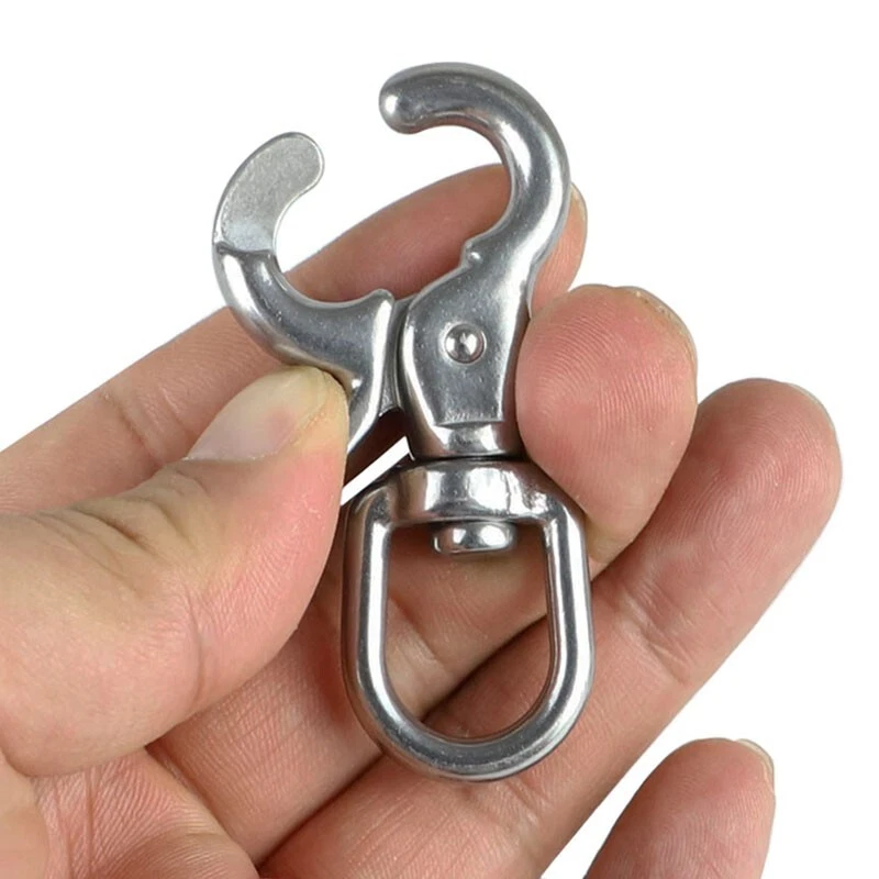 Stainless Steel Lobster Clasps Swivel Eye Snap Hook Keychains Bag Trigger Clips - Image 2 of 4