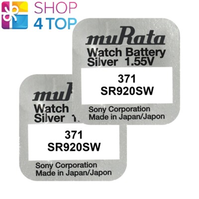 2 MURATA 371 SR920SW batteries Silberoxid 1.55V Uhrenbatterie Ed 2026 sony Neu