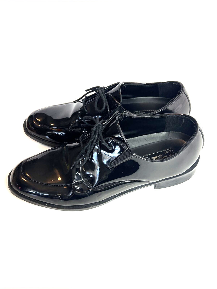 Pronto Uomo Black Patent Leather Glossy Oxford Dress Shoes  display picture 1