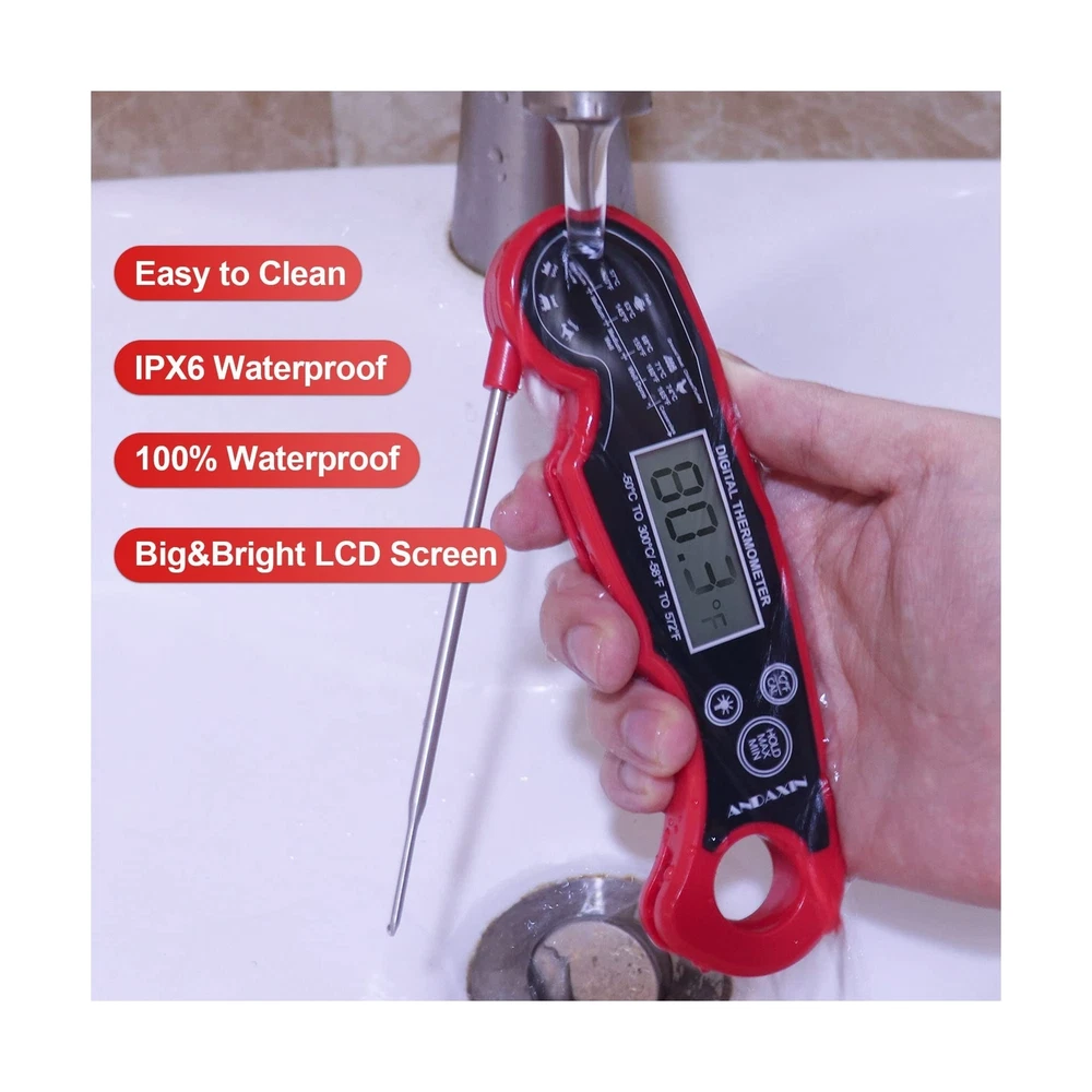 Meat Thermometer Digital for Grilling and Cooking - ANDAXIN Waterproof Ultra-...