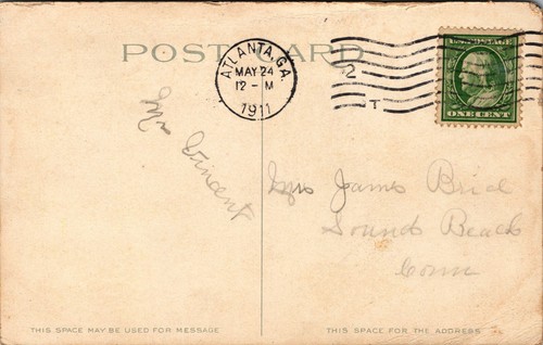 Vtg Atlanta Georgia GA Aragon Hotel Street View Horse Buggy 1910s Postcard - Picture 2 of 2