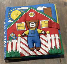 Vintage Baby s First Book Club The Teddy Book Washable Fabric Colorful Book