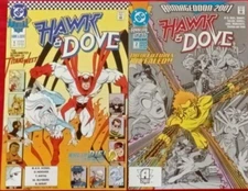HAWK & DOVE ANNUAL COMPLETE SET 1-2 HANK HALL * DAWN GRANGER  DC  1990  NICE!!!