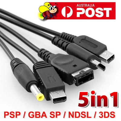 5in1 USB Charger Charging Cable for Nintendo NDSL / NDS /GameBoy Advance GBA SP - image 1 of 2