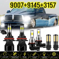 For 2002-2005 Dodge Ram 1500 2500 3500 LED Headlight+Fog Bulbs+Turn Signal Lamp