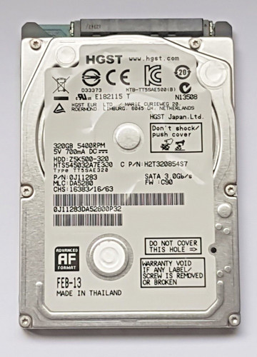 320 GB SATA HGST HTS545032A7E380 5400 RPM 8MB HDD 2.5" interne Festplatte
