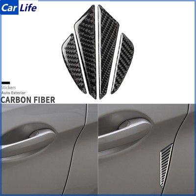 4Pcs Real Carbon Fiber Exterior Door Panel Trim Cover For Acura TLX 2015-2020
