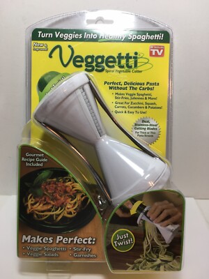 Ontel Veggetti Spiral Vegetable Cutter Makes Veggie Pasta Salad Garnish