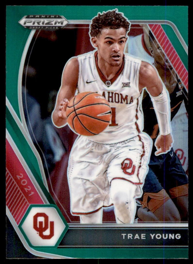 2021-22 Panini Prizm Draft Picks Green Prizm Trae Young Oklahoma #78