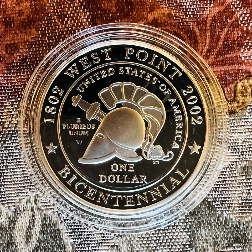2002 W US Military Academy Bicentennial Proof 90% Silver Dollar Coin, With COA - Image 2 of 4