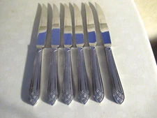 6-BON CHEF 18/10 Flatware VIVA Pattern Serrated Steak Knives