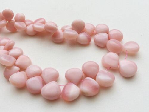 8-13mm Pink Opal Plain Heart Bead, Peruvian Pink Opal Heart Briolette, - Picture 1 of 5