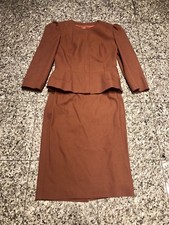 Oscar de la Renta Brown Skirt Suit