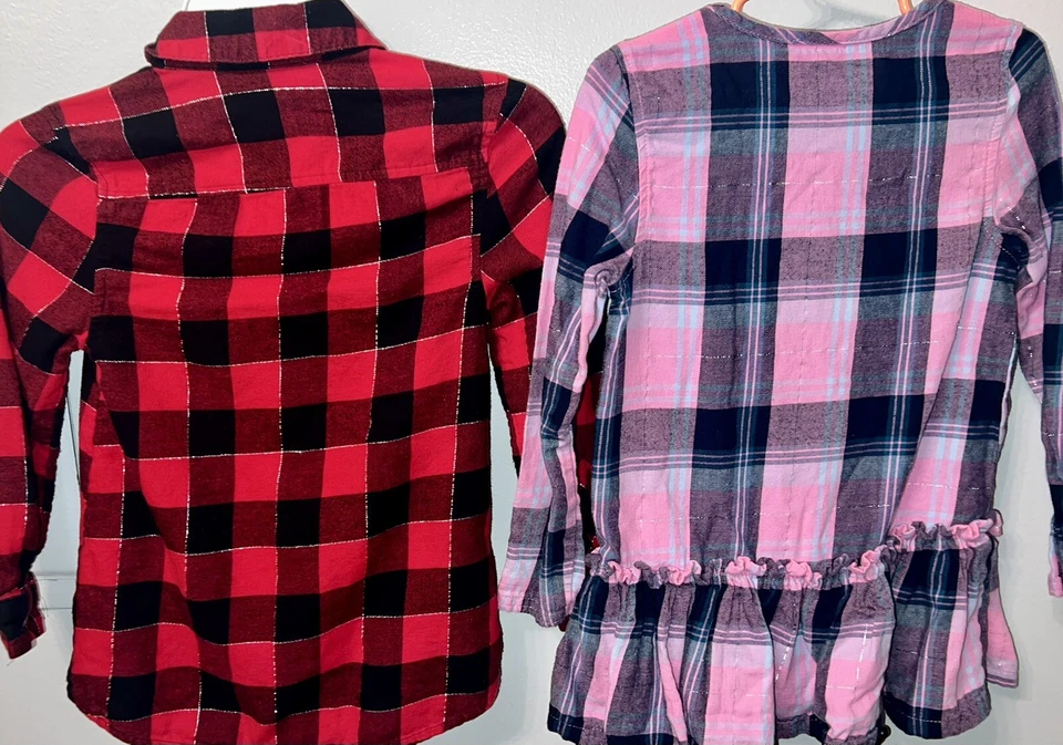 Girls Lot of 2 Jumping Beans & Falls Creek Plaid Top & Tunic-EUC-Size 5/5T - Image 2 of 4