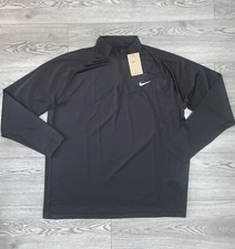 Nike Men's Dri Fit  Black 1/4 Zip Running Top Long Sleeve DV9811-010 Size Small
