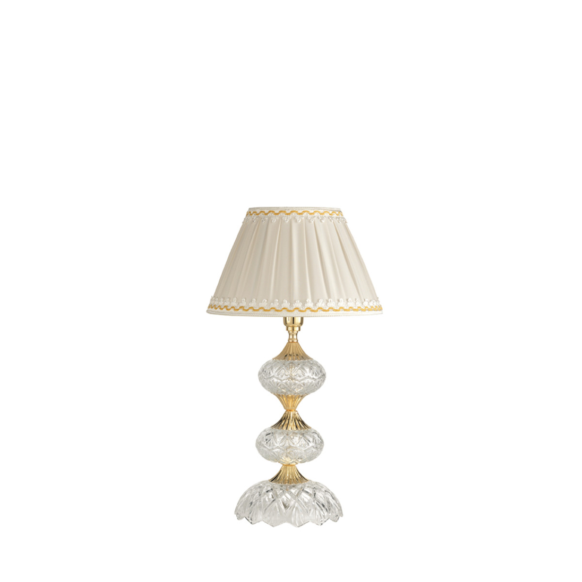 Lampada DALLAS Tavolo Oro Piccola - Cristallo e Supporto E14