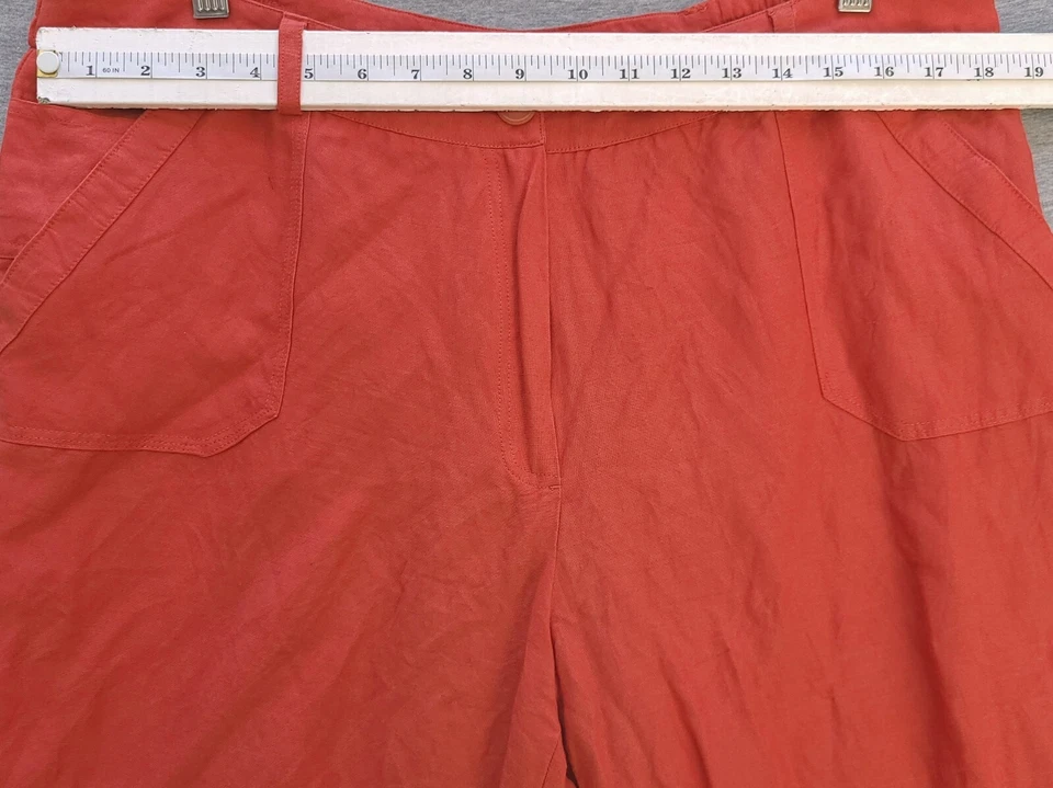 Pantalones Cortos Larry Levine Mujer 16 W Divertidos Naranja Pierna Recta Bolsillos Medianos Foto 4 de 4