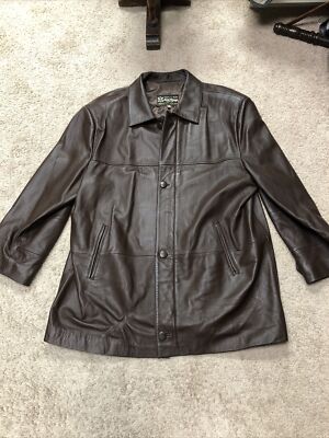 Elegance In Leather Men s 100% LeatherJacket Size 58 Car Coat