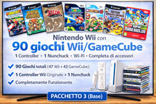 Nintendo Wii Console + 90 Giochi Wii/GameCube | HDMI | Controller | Ricondiziona