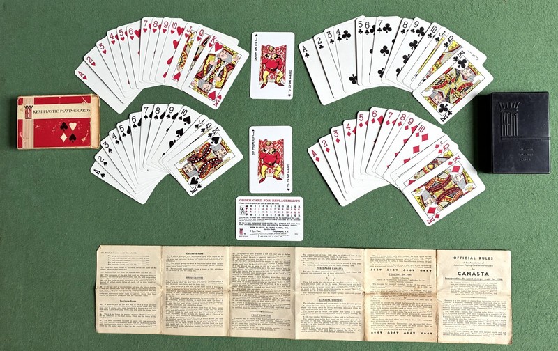 Vintage Kem Fantasy Floral all plastic playing cards late 60’s to early 1970's
