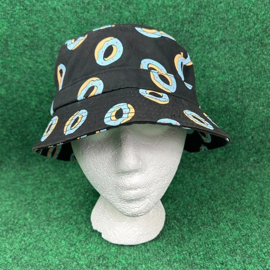 Odd Future WolfGang OFWGKTA Black Bucket Hat Donut Pattern S/M Tyler The Creator