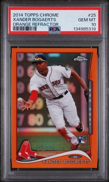 2014 Topps Chrome Orange Refractor Xander Bogaerts 25 RC PSA 10 Gem Mint Red Sox