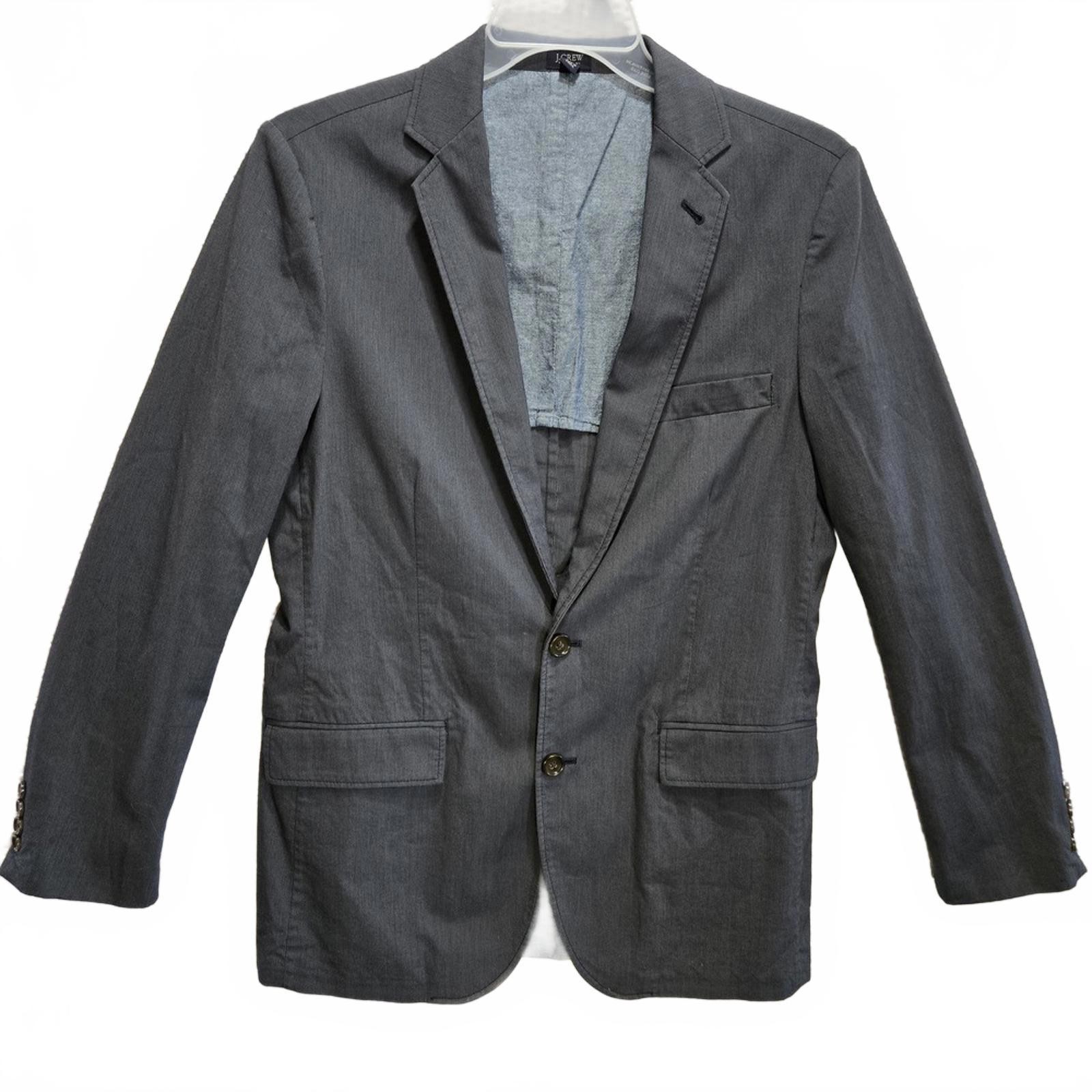 J Crew Unstructured Lightweight Men's Size S 100% Cotton Blazer Gray Pinstriped