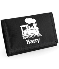 Personalised Children's Train Wallet: Fun Railway Train Gift. Name Wallet. Gift