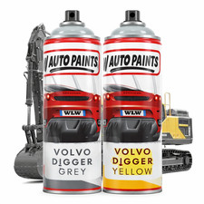 Volvo Digger Grey / Yellow Aerosol Spray Paint Direct Gloss Excavator Machinery