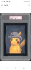 2023 POKEMON X VAN GOGH POKEMONCENTER POSTCARD PIKACHU WITH GREY FELT HAT PSA 9