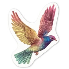 Aufkleber Sticker "Regenbogen farbige Taube" (DW050472)