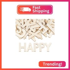 4" Wooden Letters - 52 Pcs Wood Alphabet for Crafts, Sign Decoration, Unfinished