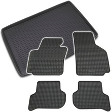 Gummi Kofferraumwanne Fußmatten für VW Golf Plus 2004- Set Passform Matten Wanne