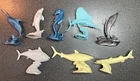 Vintage 1960s Marx Playset ocean sea fish complete set of 8