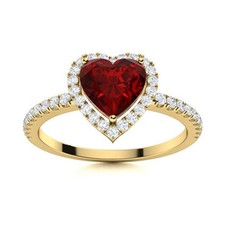 Sterling Silver Garnet Gemstone Daughter Solitaire with Accents Ring