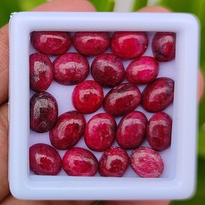 Natural 58.20 Ct With Certified Oval Shape Red Ruby Loose Gemstone Lot 20Pcs