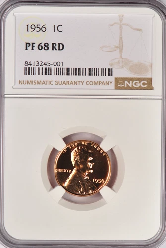 1956 Lincoln Wheat Cent Proof NGC PF 68 RD PR68RD Gem Coin 1C
