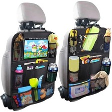2xCar Back Seat Organizer Folding Holder Multi-Pocket Storage Tray Bag For Car