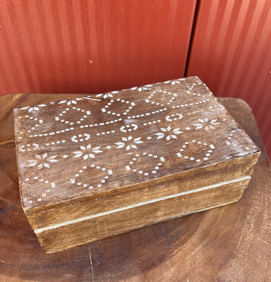 15x10cm Schmuck Ringe Holz   Schatulle Kästchen Box antik shabby style