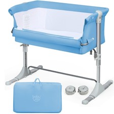 Portable Baby Bed Side Sleeper Infant Travel Bassinet Crib W/Carrying Bag Blue