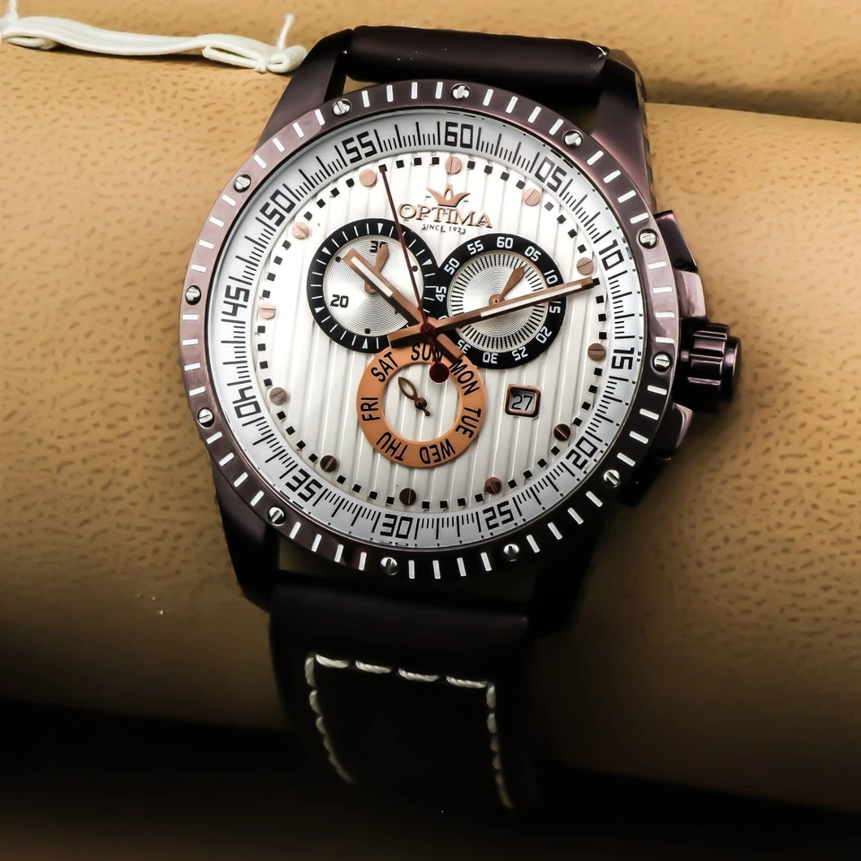 Reloj Optima Swiss Cronógrafo Acero Inoxidable Cuarzo 45mm OSC281 Foto 2 de 4