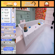 Bathtub Splash Guard Bath Shelf for Kids - Toddler Bath Tray Toy Organizer