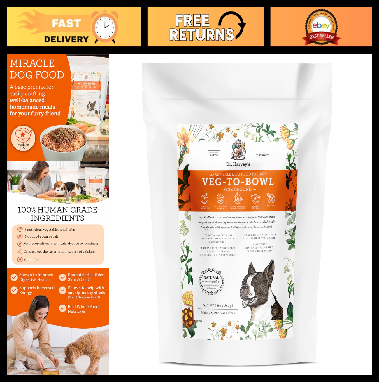 Base Mix - Human Grade, Holistic, Small Dogs 3lbs