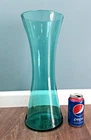 BLENKO Signed Art Glass BIG 16.5" Sea Green # 5519 L Vase WAYNE HUSTED MCM 1950s