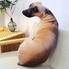 3D Cute Bend Dog Printed Throw Pillow Lifelike Animal Funny Dog Head1514