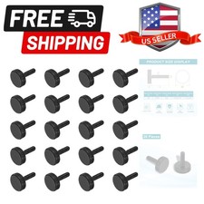 20pcs M3 x 8mm Knurled Thumb Screws, Black Steel Flat Head Thumb Screws Metri...