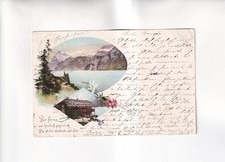 F7788) Postcard, MONTREUX 1899 - Hut by the lake - great LITHO