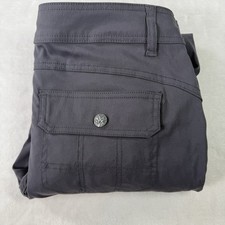 Prana Pants Womens 8 Gray Stretch Roll-up Snap Hiking Outdoors Gorpcore