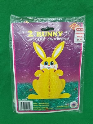 VTG Beistle Easter Bunny Rabbit  Honeycomb Centerpiece Table Classroom Decor 10''