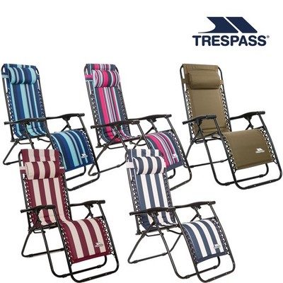 Trespass Sonnenliege gepolstert liegend Zero Gravity Liegestuhl Relaxsessel Glentilt